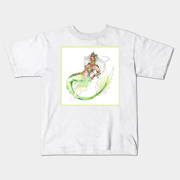 The Goddess mermaid Kids T-Shirt by Nenril